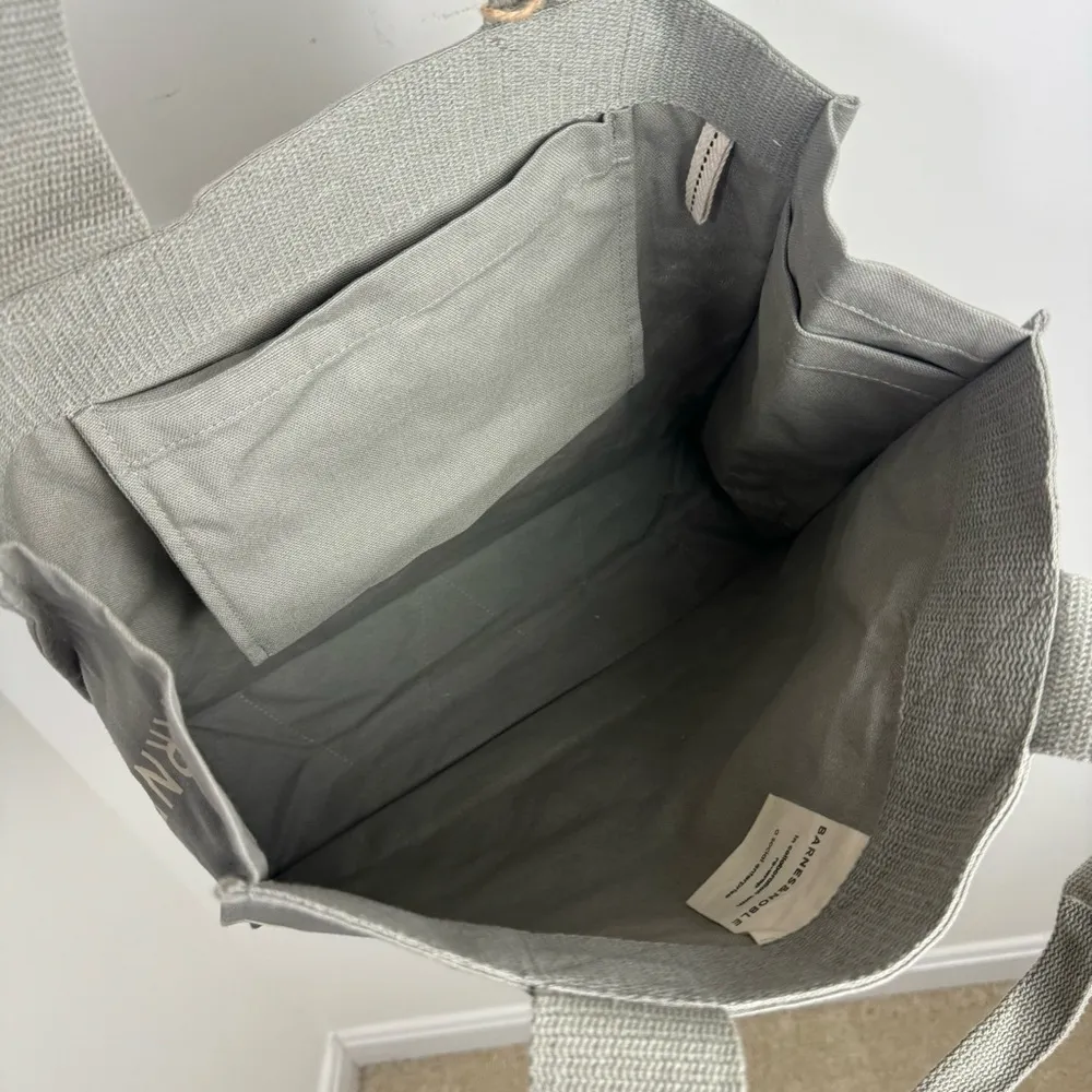 Barnes and Noble Tote Book Shopping bag in Gray NEW - Image 6