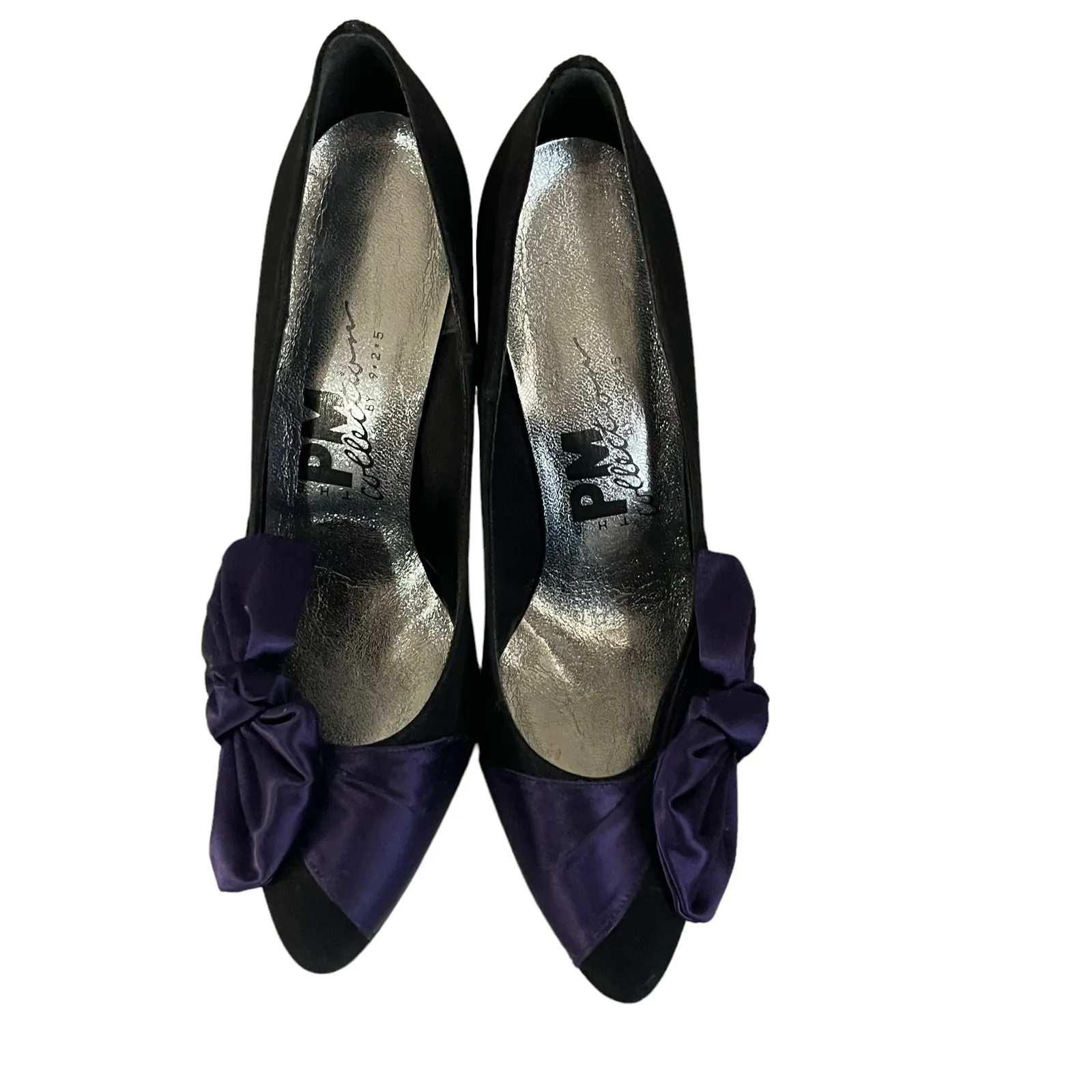 The PM Collection 925 Vintage 7 Vampire Fairy Grunge‎ Purple Black Cone Heels - Image 2