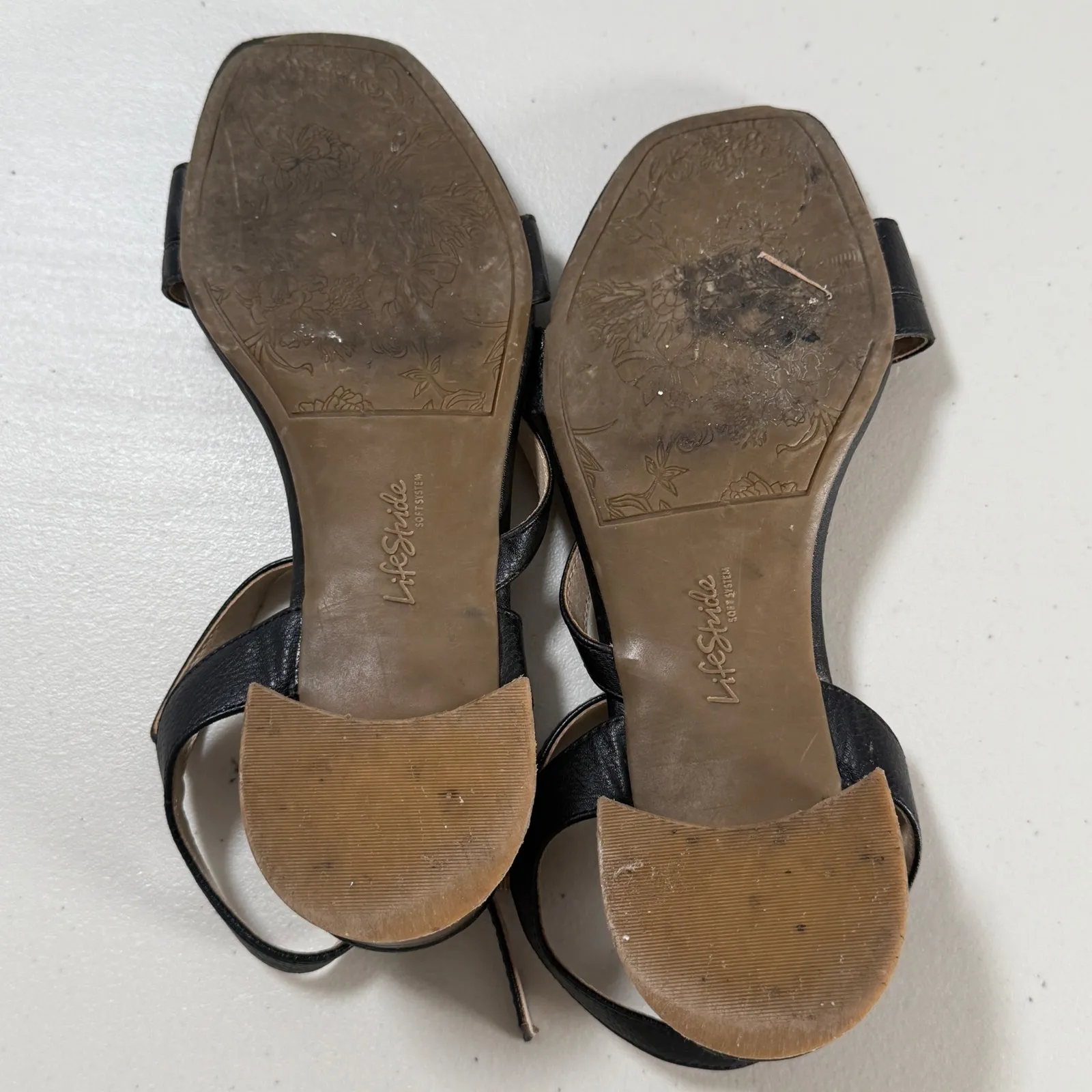 LifeStride Julep Black Leather‎ Block Heel Ankle Strappy Sandals Women 8.5M 39 Size 8.5 - Image 2