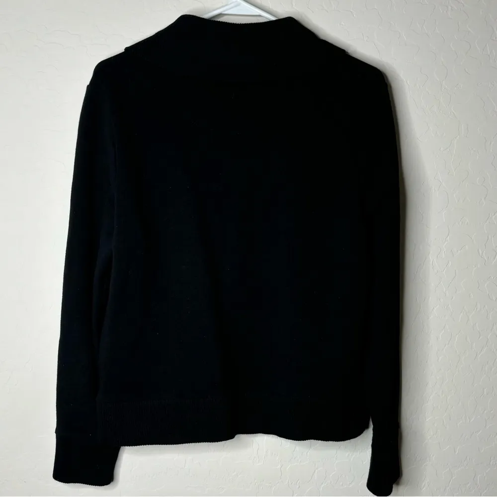 Jones New York Signature Women’s Front Zip Knit  Jacket Black Size Petite Medium - Image 2