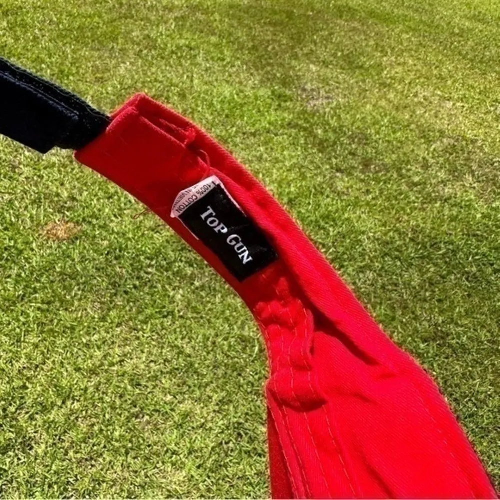 Unisex Red and white visor american cap / hat - Image 5