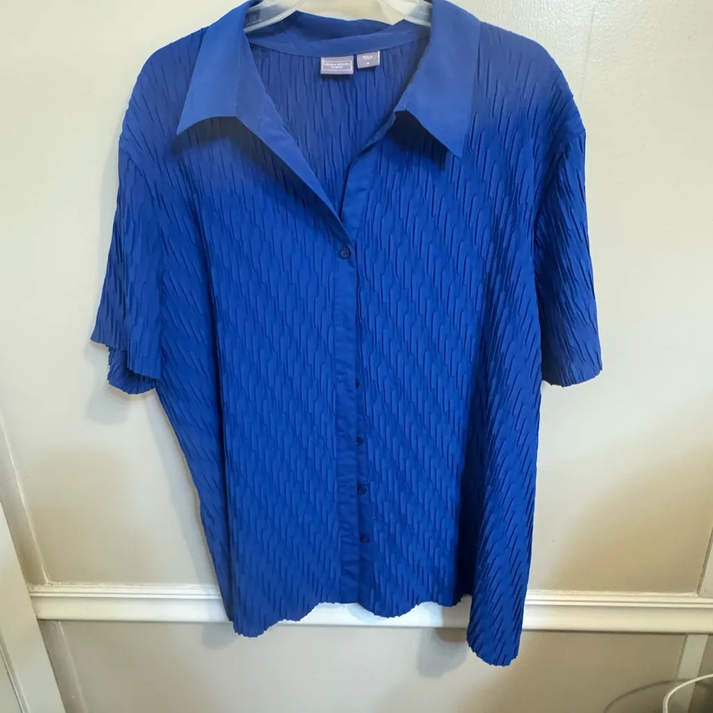 Laura Scott Royal Blue Casual Button Down Shirt - Image 2
