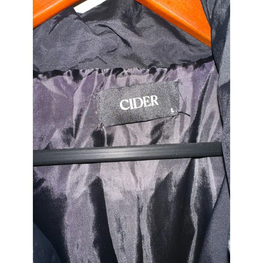 Cider Womens Black Puffer Jacket With Drawstrings & Ribbed Cuffs - Image 3