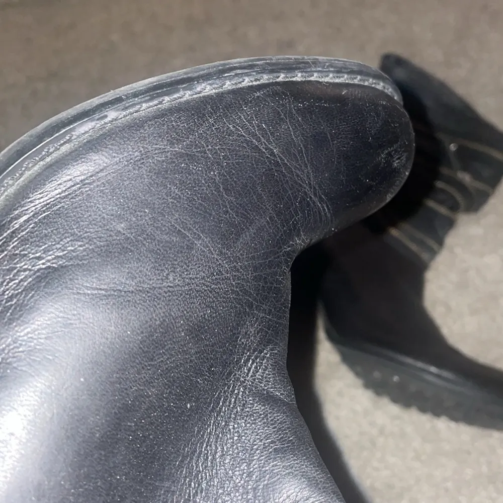 Grunge moto zip boots leather s 9.5 wrinkle nappa ego  slouch 7 for all man kind - Image 9