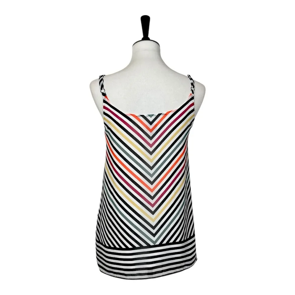 Cabi Tank Top #5043 Black White Pink Chevron Stripe Linea Tank Women’s Size XS - Image 4