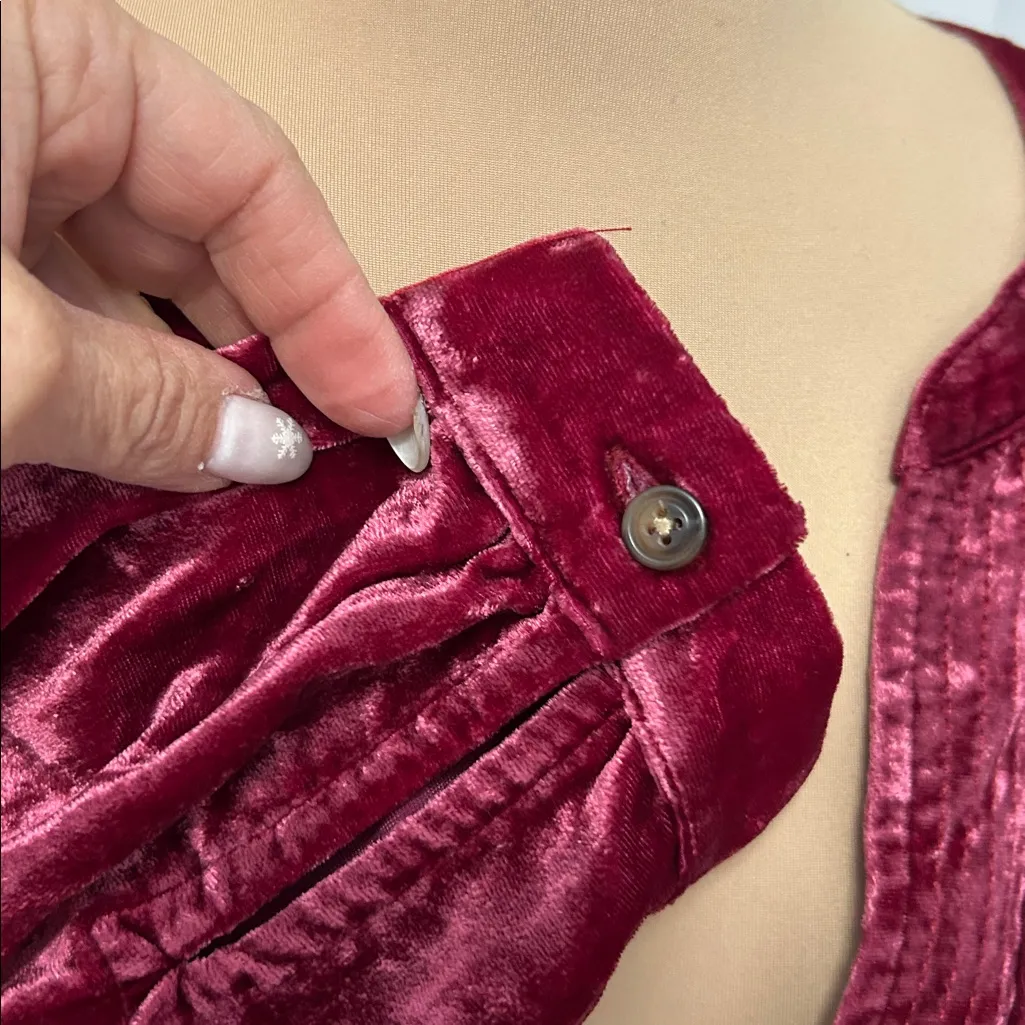 Anthropologie Melody Velvet Tunic Dress Berry - Image 8