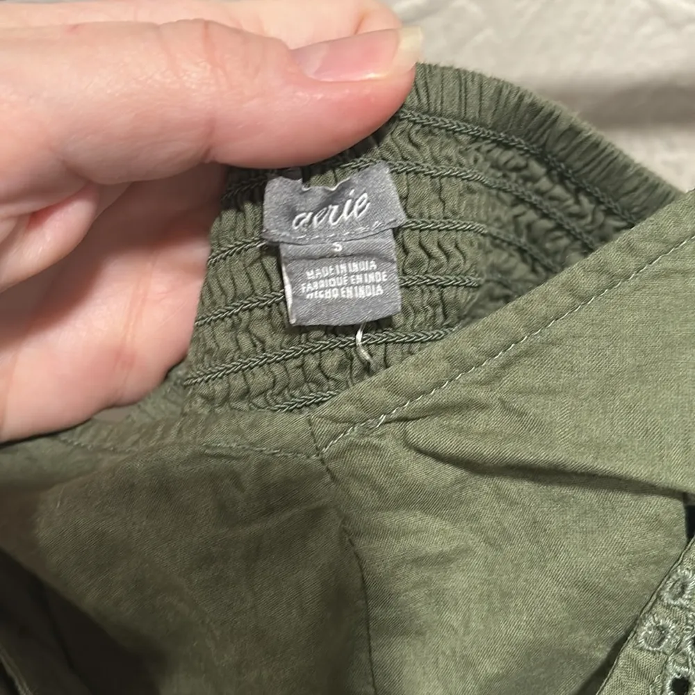 Aerie Green Cut-out Tie Front Romper Size Small - Image 2