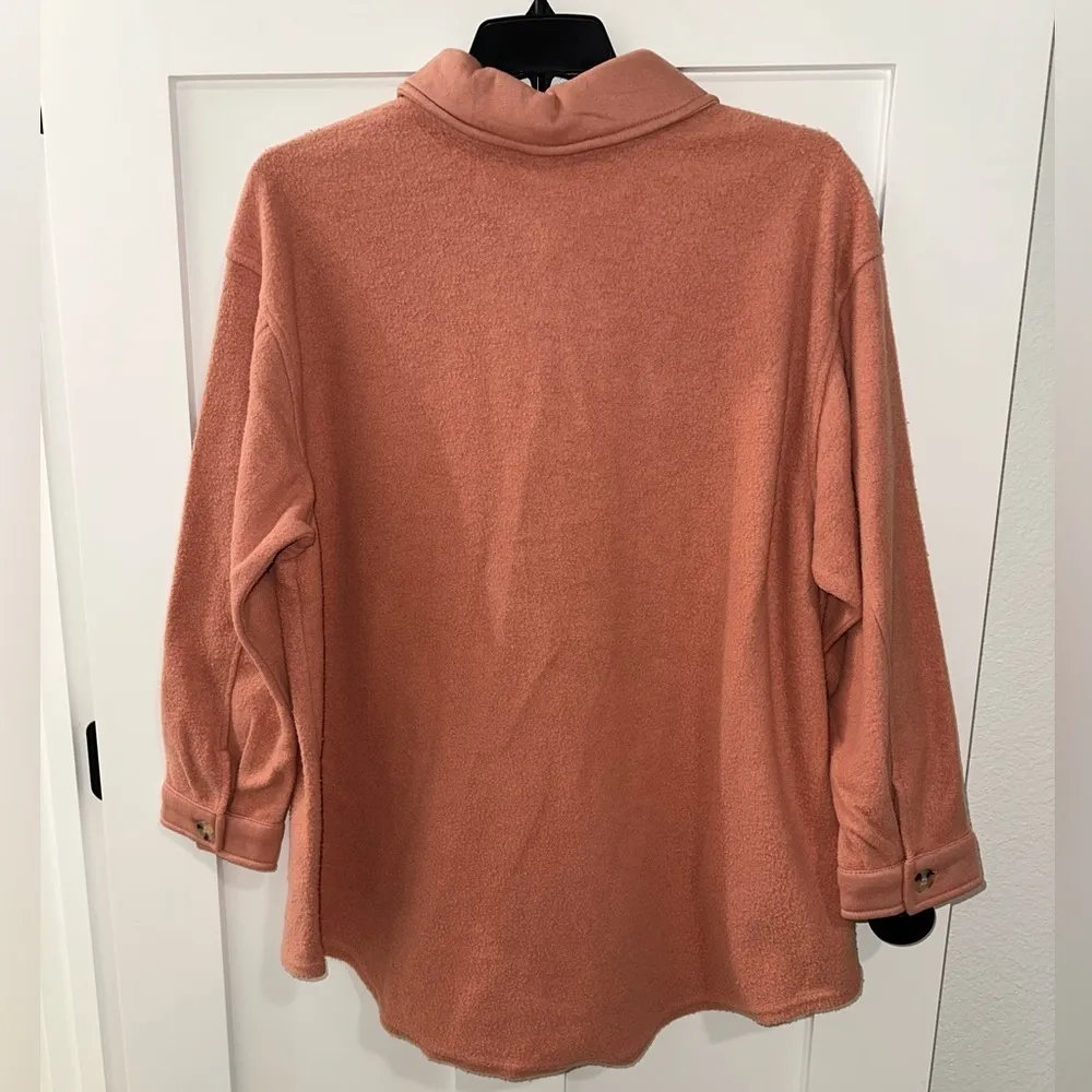 NWT Wonderly Fuzzy button down Shacket in Dull Rose, size 2x, brand new, pink - Image 8