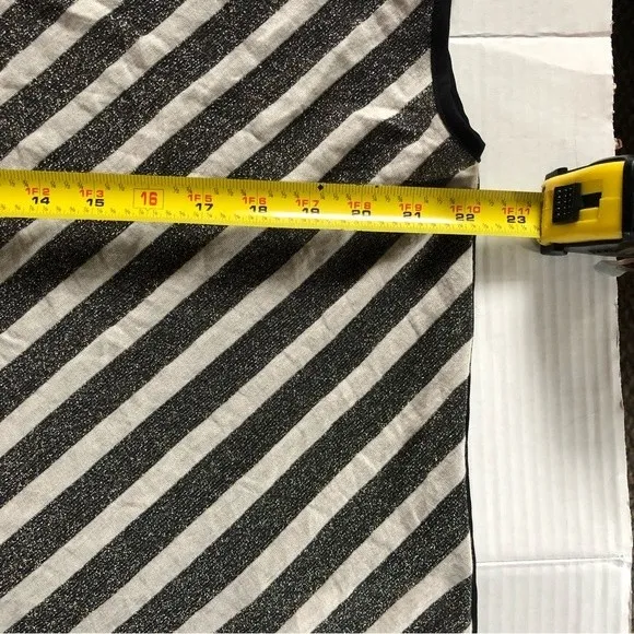 Guess V-neck sheer stripe at top Metallic sparkle - Image 9