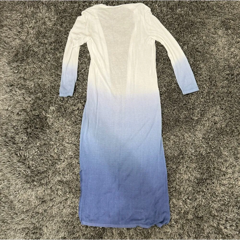 White House Black Market Petite Ombre Cardigan Duster in Blue/White, Size PS​​​ - Image 5