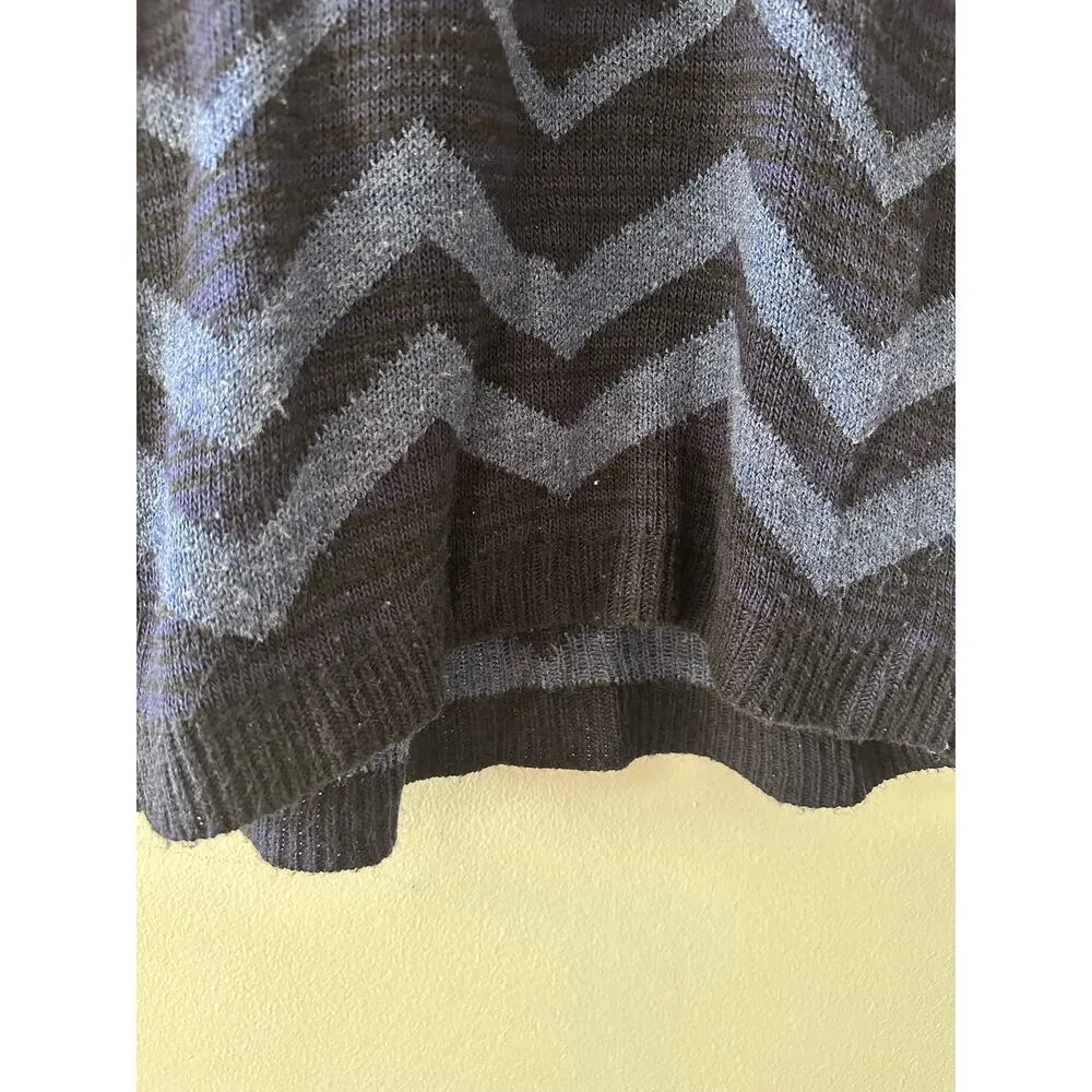 Charlotte Russe Sweater Women's Small Blue Chevron Knit Tunic Y2K Academia - Image 3