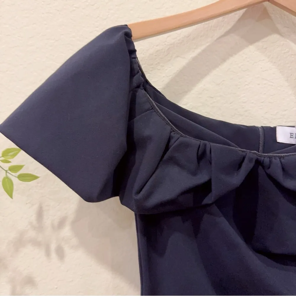 Elliatt Sofia Ruched Off Shoulder Mini Dress in Navy Size Small NWT - Image 5