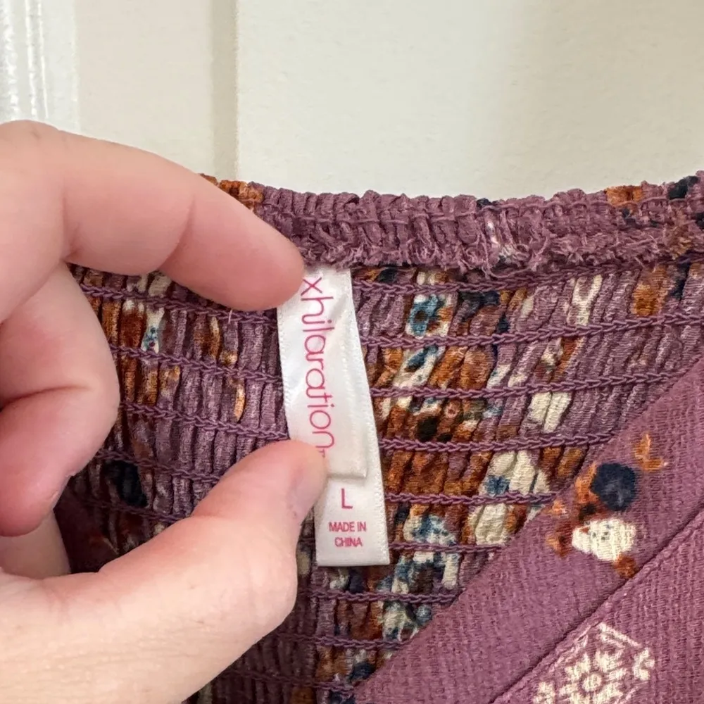 Xhilaration Women's Floral Mini Dress in Purple and Orange L / G6 - Image 3