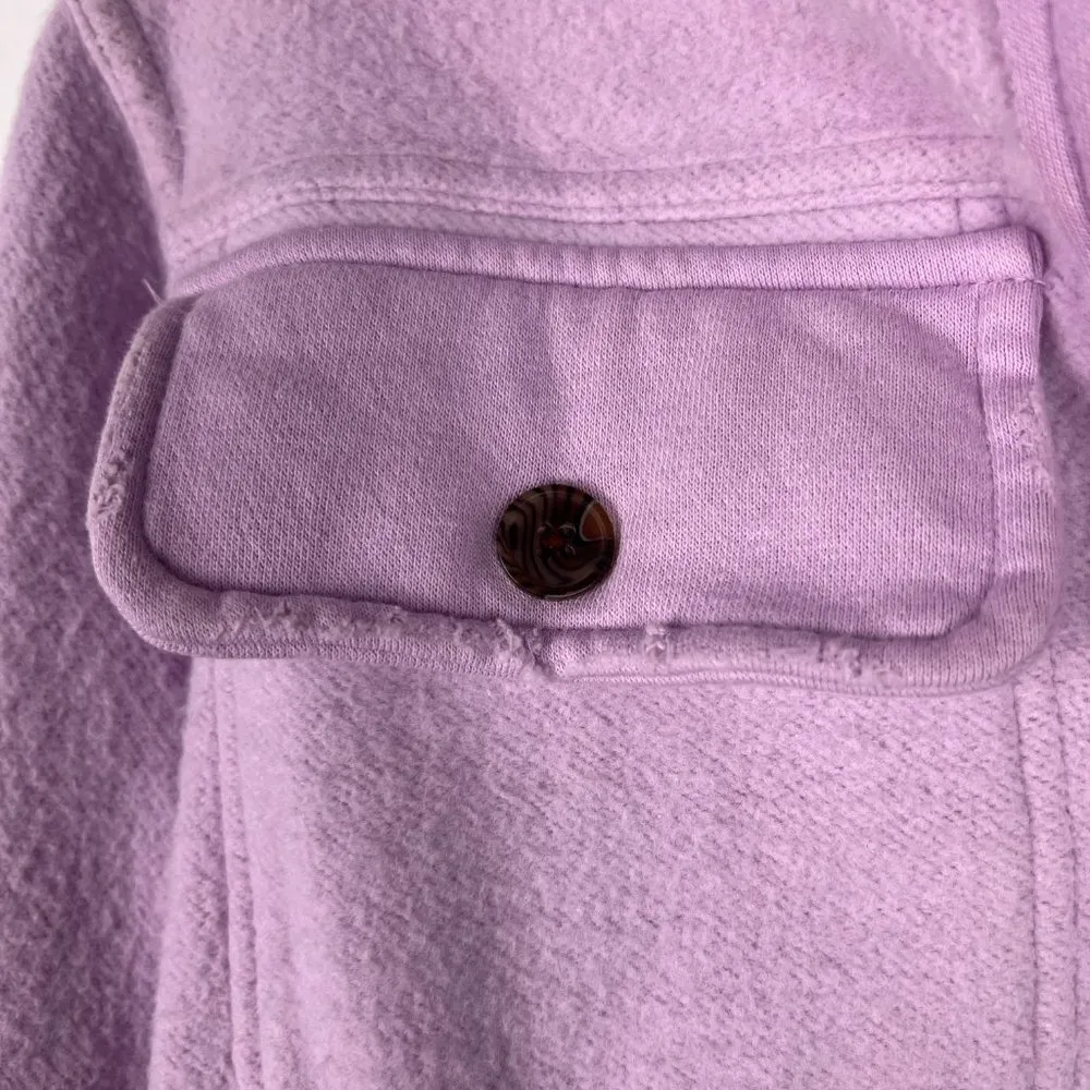 Black Tape NWT  Elbow Patch Fleece Shacket Jacket Soft Lilac Size Petite XS PXS - Image 9