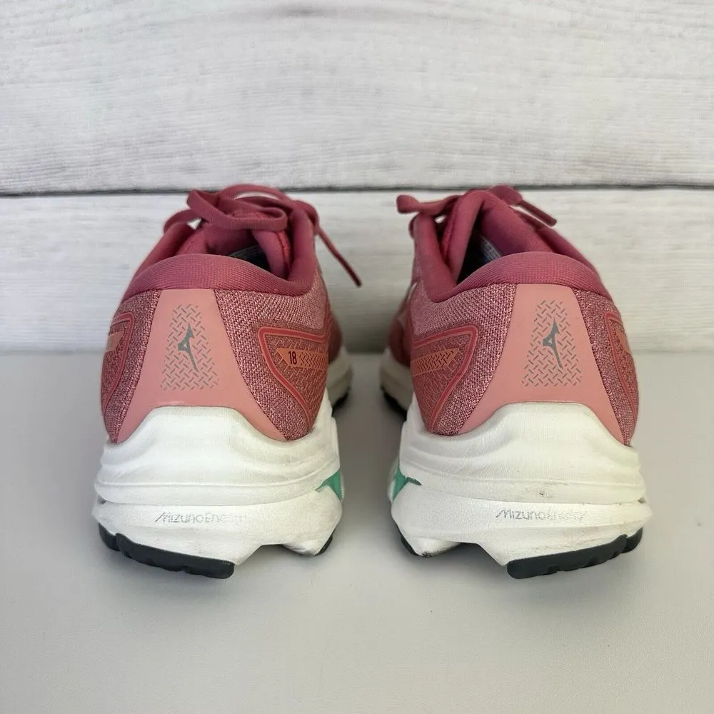 Mizuno Wave Inspire 18 Pink Rosette Snow White Running Shoes Women's Size 7.5 US - Image 6