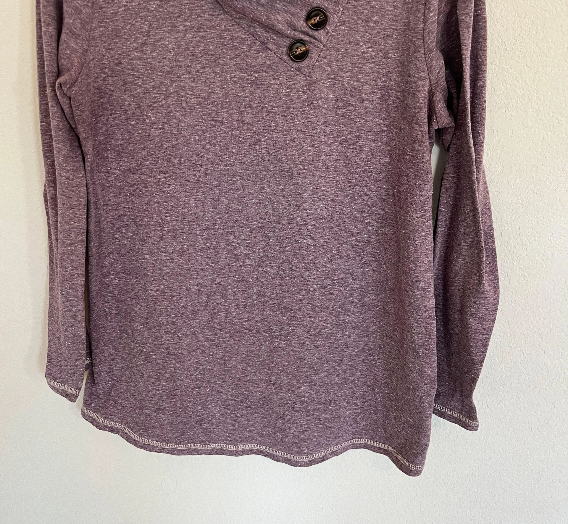 Button Cowl Neck Sweater Top Size Medium - Image 4