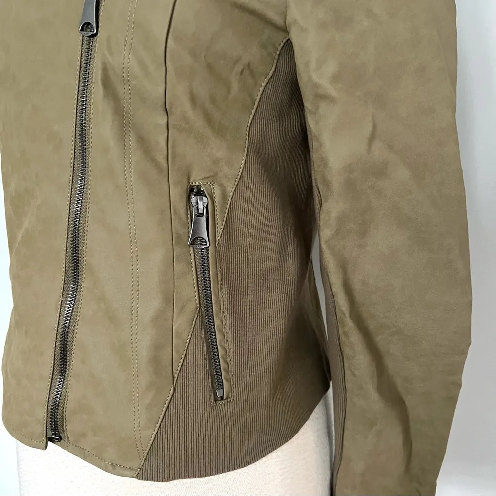 Marc New York by Andrew Marc Olive Army Green Moto Jacket Size M - Image 7