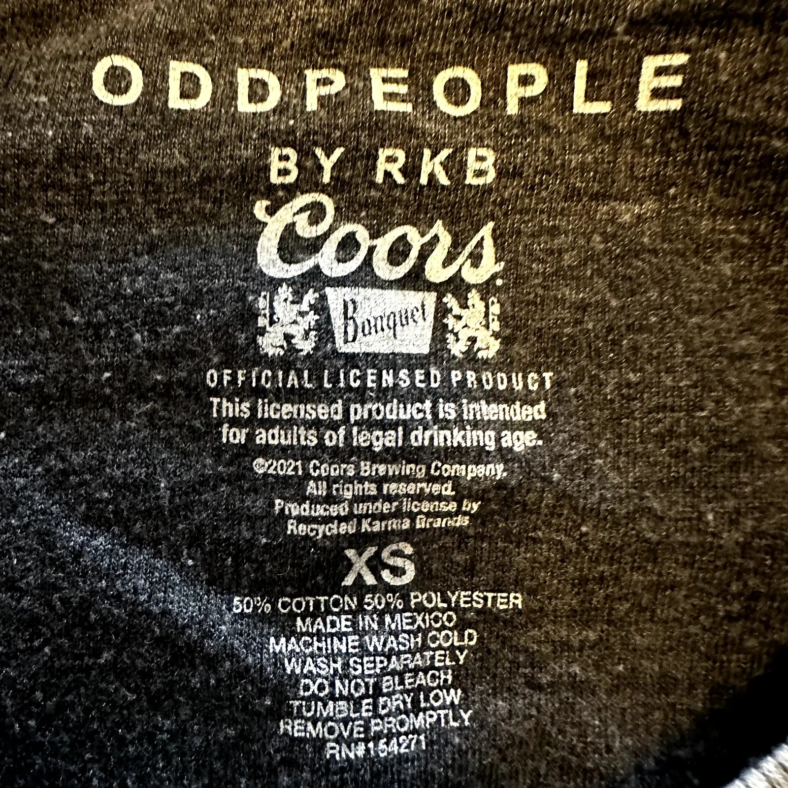 Odd People RKB Coors Banquet Rodeo Sweatshirt Burnout Acid Wash Gray XS - Image 3