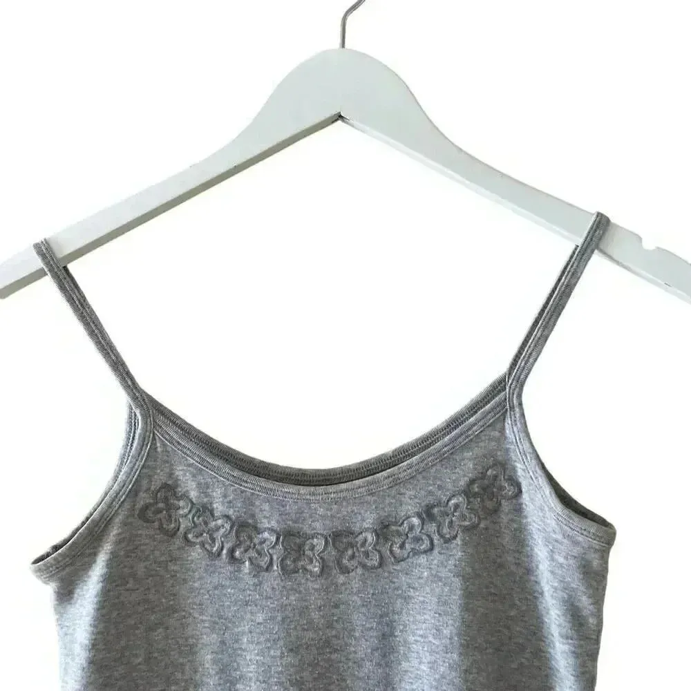 Banana Republic Gray Solid Embroidered Soft Essential Basic Camisole SZ M # 1603 - Image 2