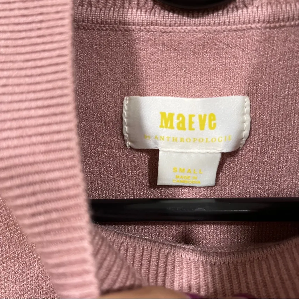 NWT MAEVE ANTHROPOLOGIE The Carys Mock Neck Sweater pink Small oversize - Image 3