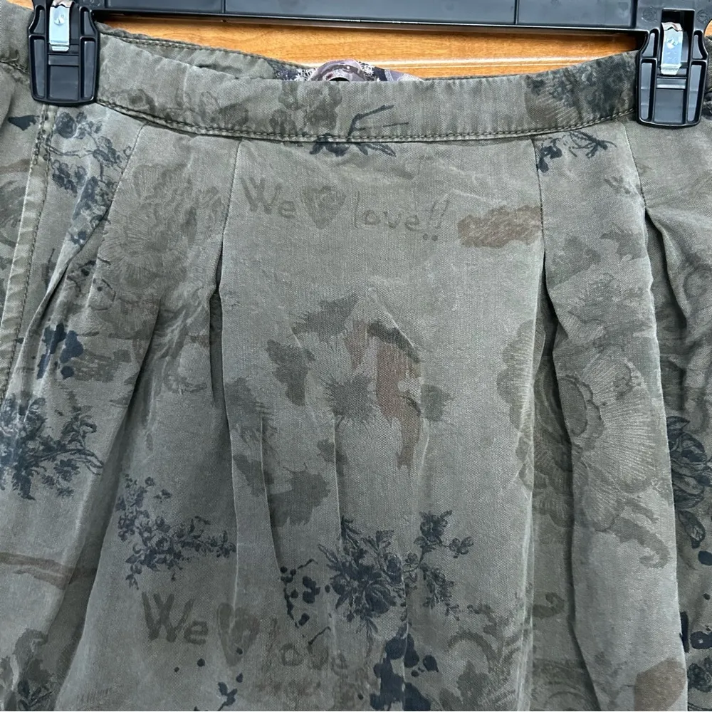 Desigual We Love Love Pleated Harem Drop Crotch Jogger Pants Size 28 Y2K Grunge - Image 2