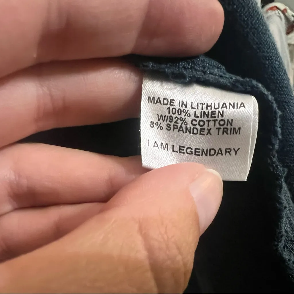 Flax Open Front Blue Dark Teal Cardigan Top Jacket Linen Size Medium Drapey - Image 8