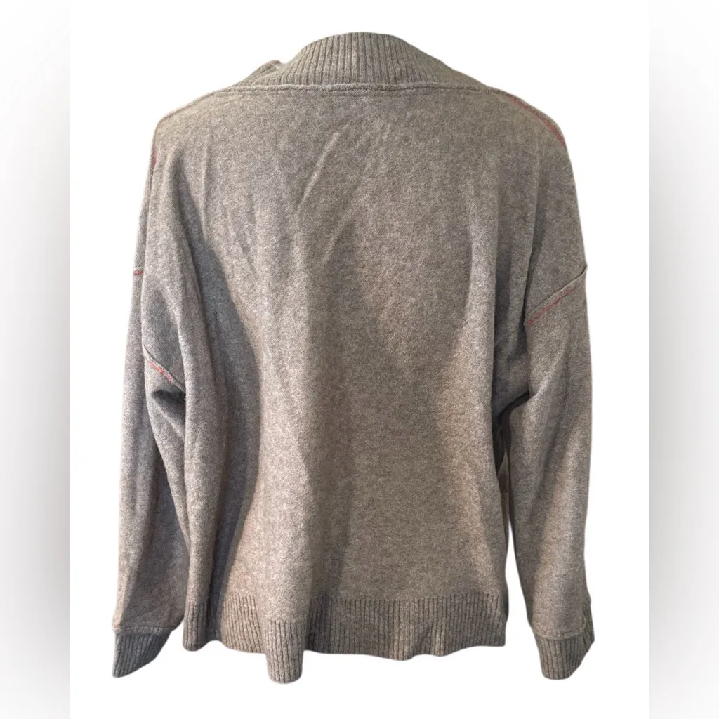 Pilcro 100-%cashmere Taupe V-Neck Sweater XS oversized cropped New - Image 2