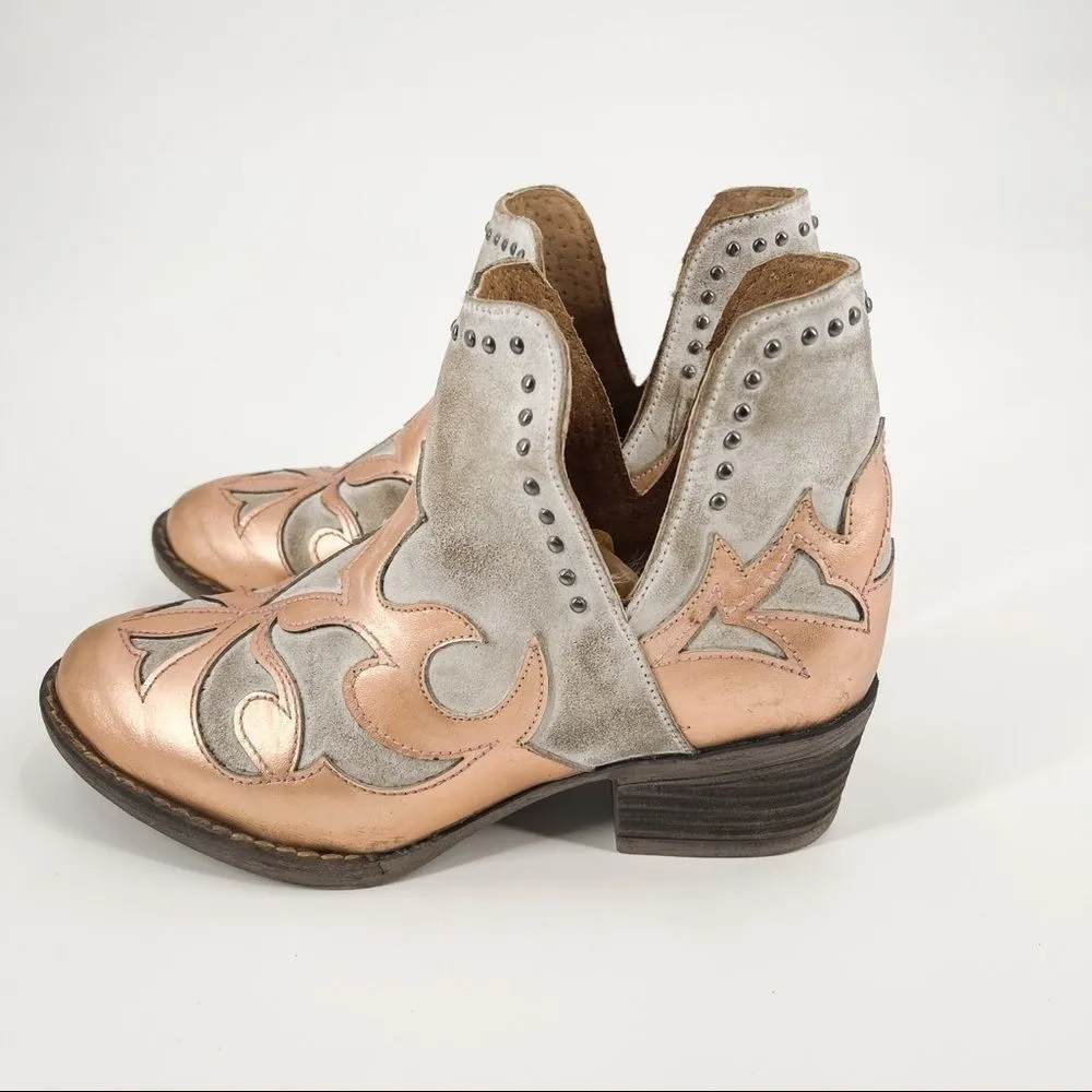 Corral Circle G Copper Overlay Cut Out Ankle Boots Booties Size 5.5 - Image 51