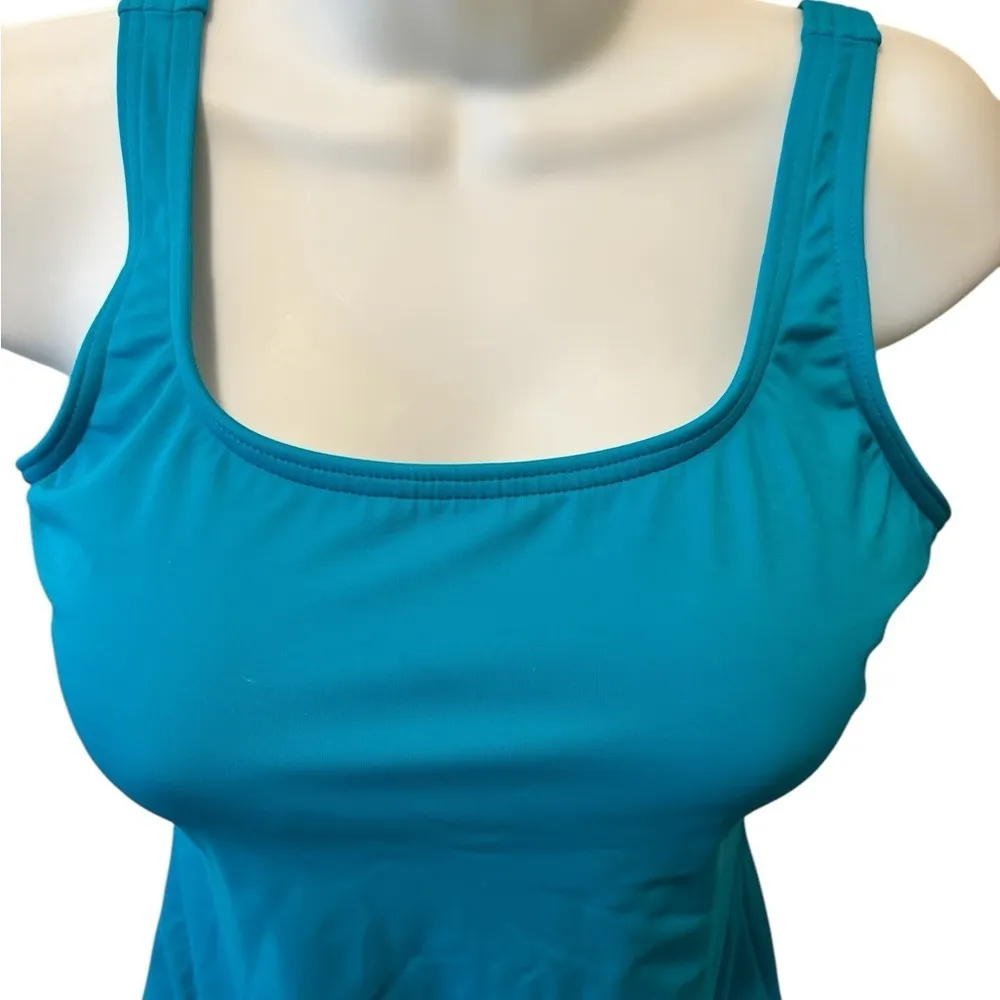 Lands’ End Size 10P Blue Aqua Lined One Piece Swim Suit Tummy Slimming Modest - Image 5