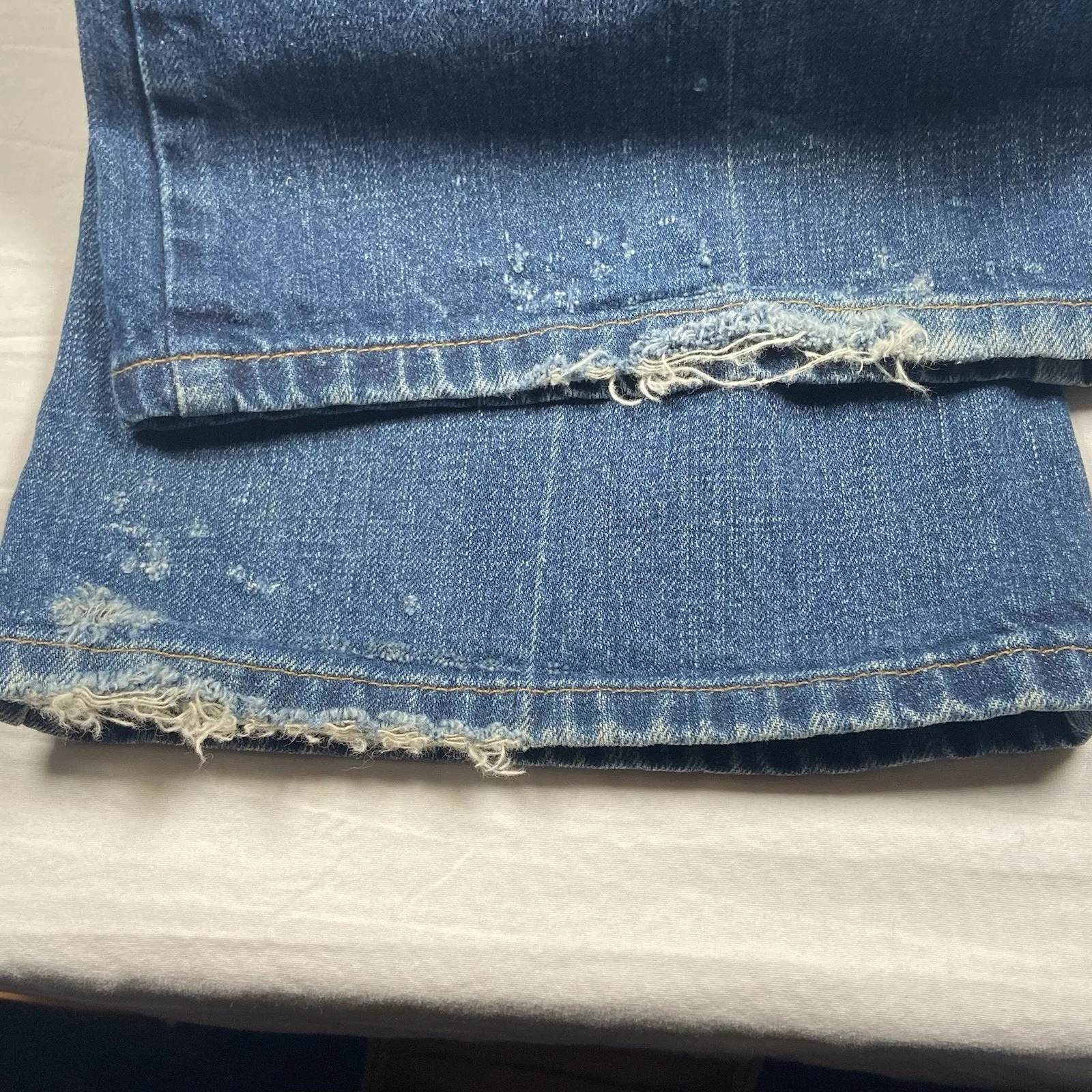 American Eagle Jeans Women 14 Regular 37x32 Boot Cut Hipster Fit Hem Wear - Image 5