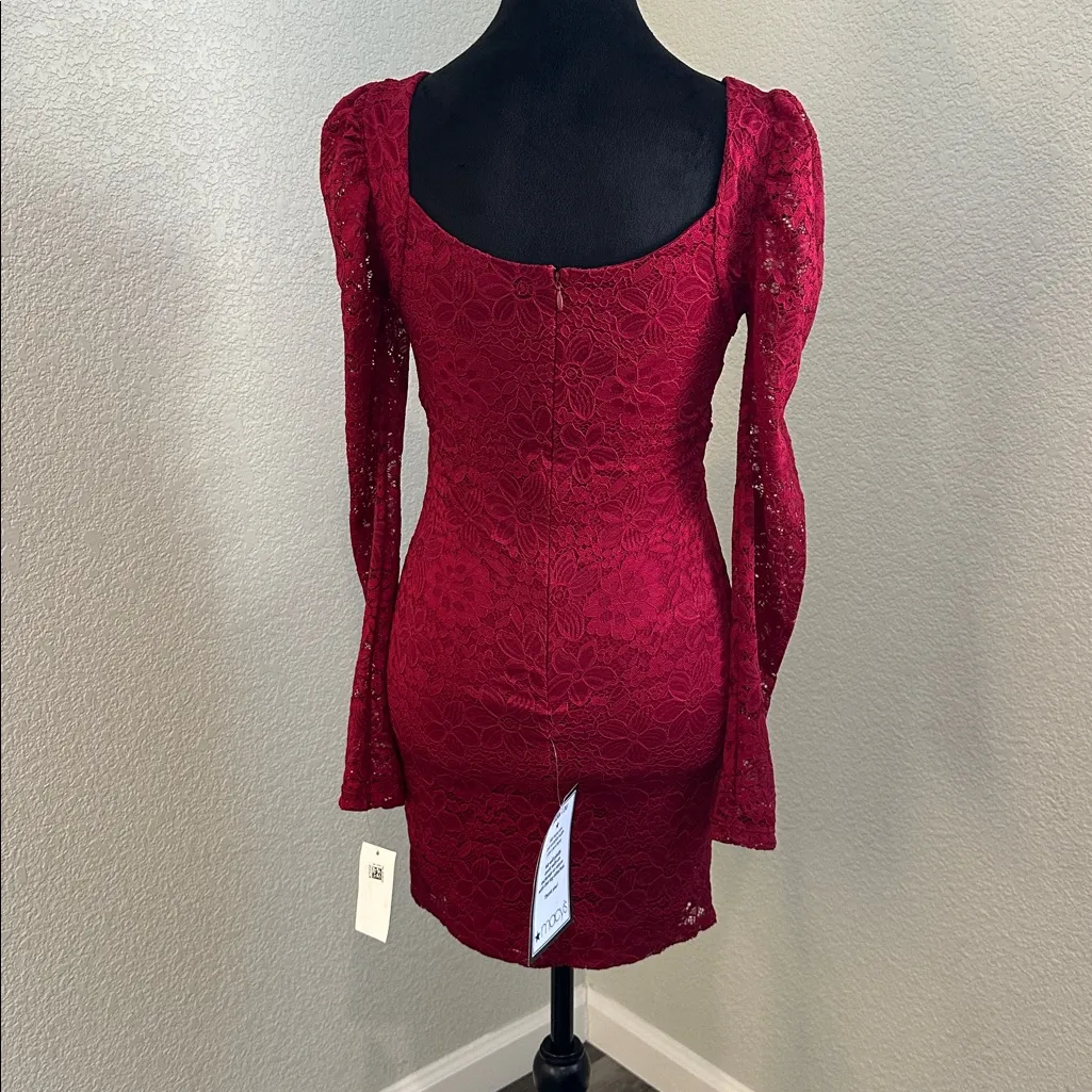 City Studio Vibrant Red Lace Dress - Image 4