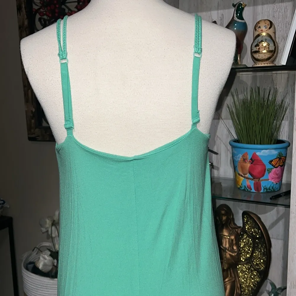 long Maxi dress woman’s size Large green, vacation, summer, - Image 5
