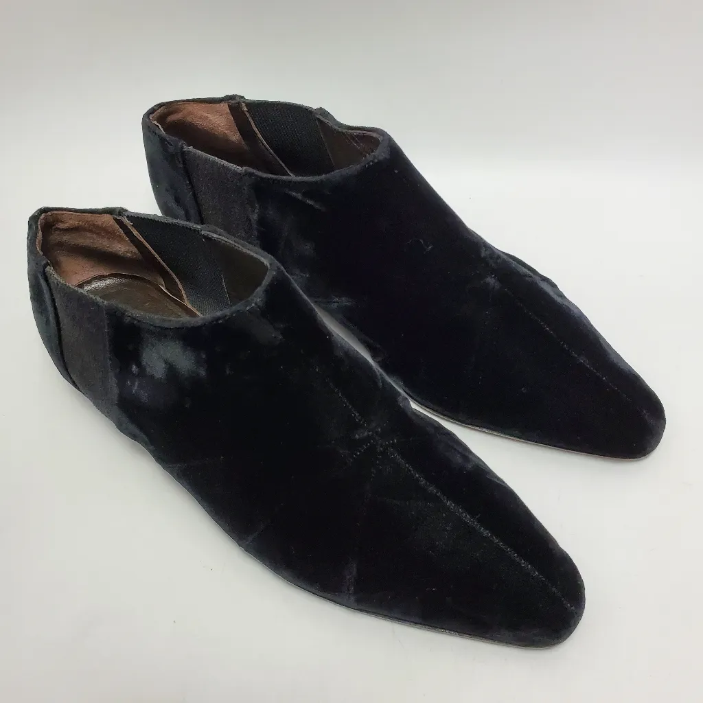 Sergio Rossi Lentini Chelsea Almond Toe Velvet Slip On Flat Shoes Size 37 Black - Image 8