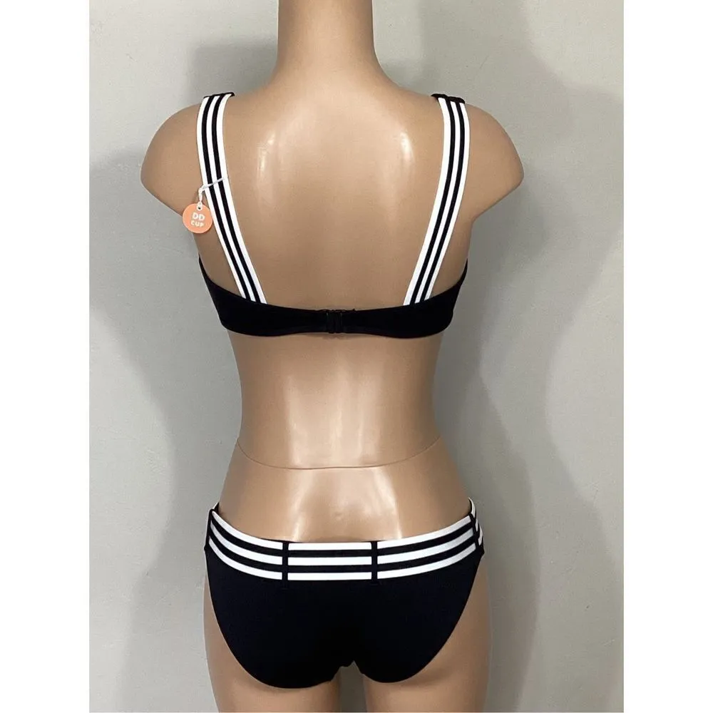 Seafolly New. belted black bikini set. US 4DD-top/6-bottom. Retails $189 - Image 9