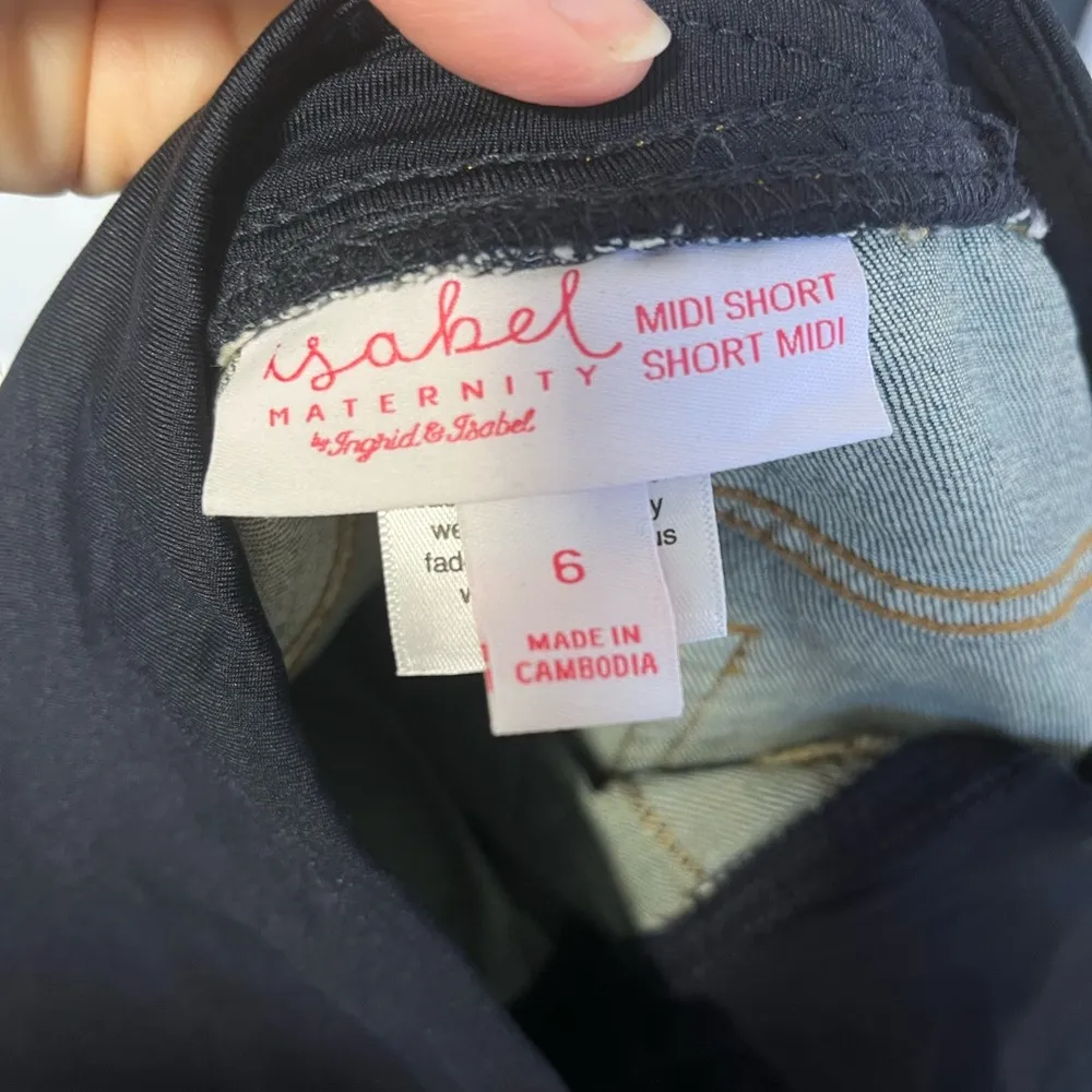 NWT Isabel Maternity Midi Crossover denim short size 6 - Image 5