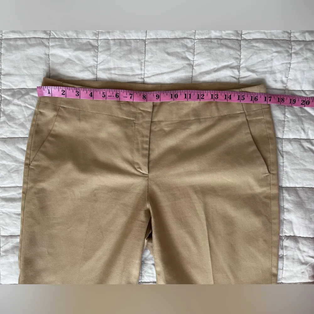 Theory Tan Cotton Lyrca Stretch Sleek Pleated Mid Rise Capri Slacks 90's y2k- 10 - Image 5