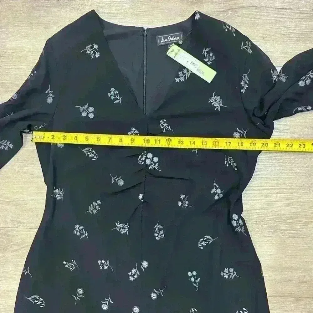 Nwt Sam Edelman black floral Long Sleeves Evening Dress Size 14 - Image 4