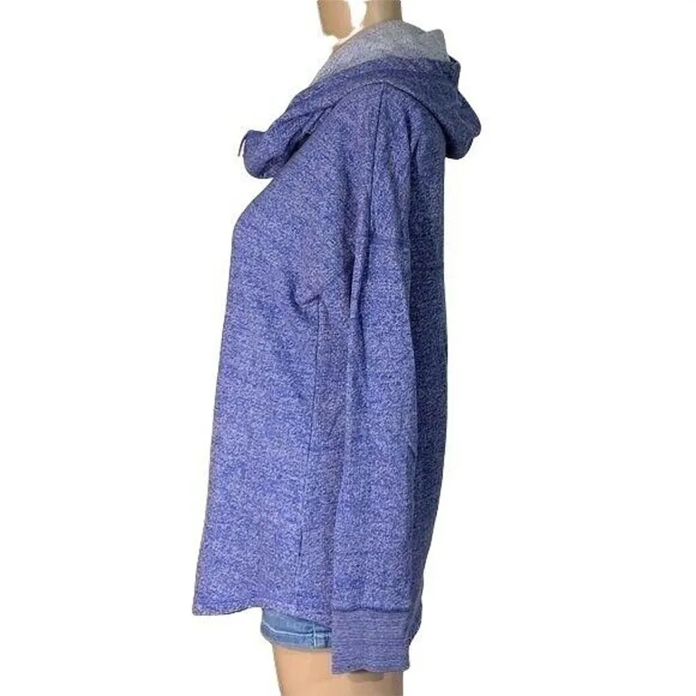 Mossimo Womens Hoodie Sweatshirt Pullover Cowl Neck Relaxed Fit Blue Small - Image 3