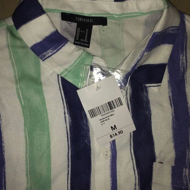 Forever 21 Striped Button Up Crop Top - Image 5