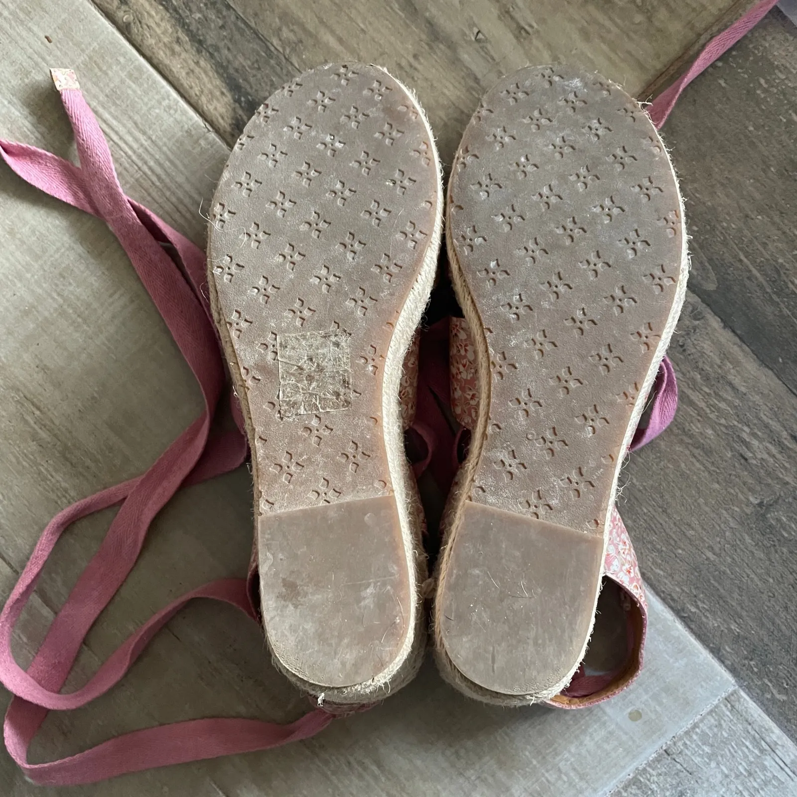 Patricia Nash Riva Wedge Sandals Blush Bouquet size 8 Lace Up Pink Comfort Shoes - Image 9