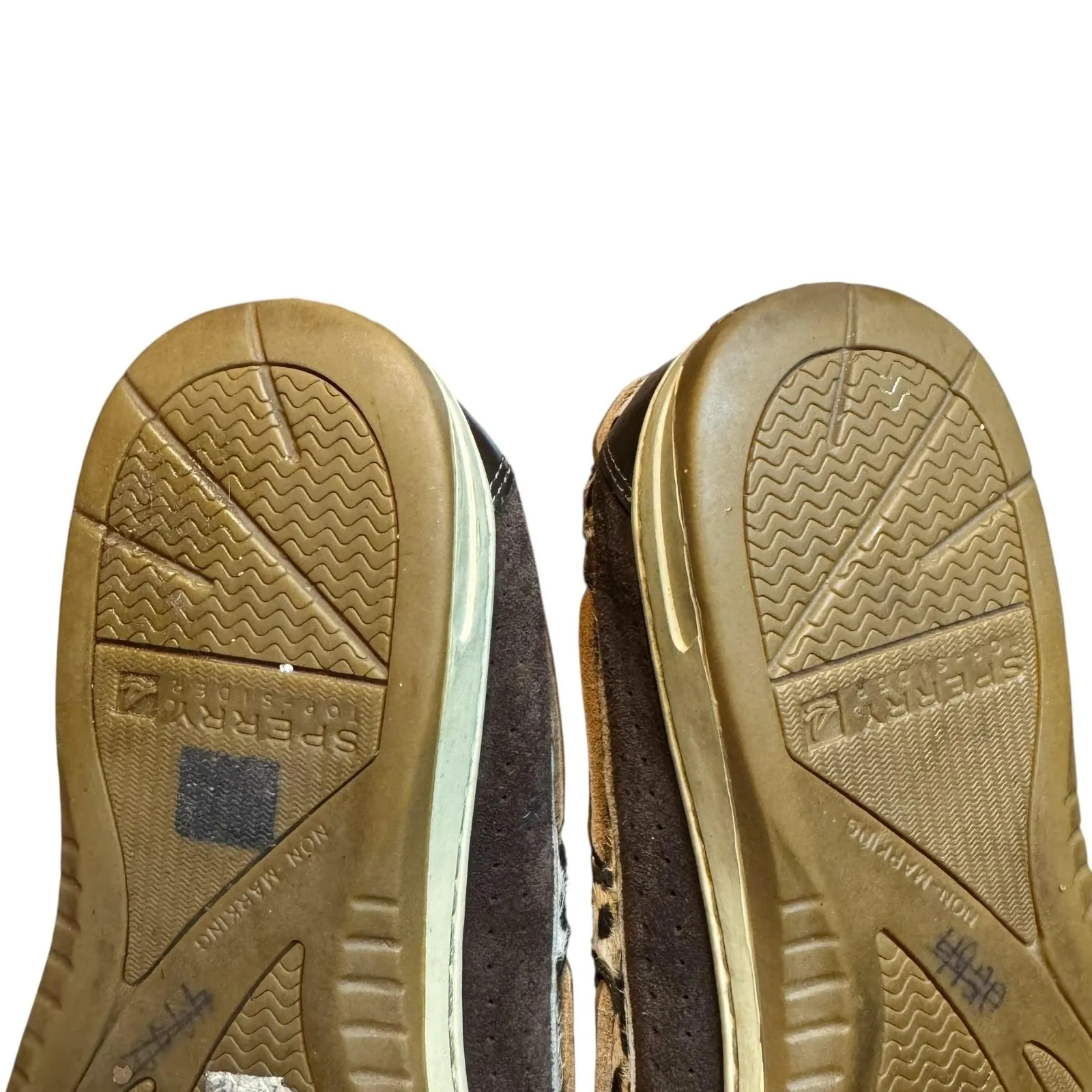 Sperry Top-Sider Boat Shoes Womens Size 8.5 Brown Leopard Faux Fur Lined - Image 9