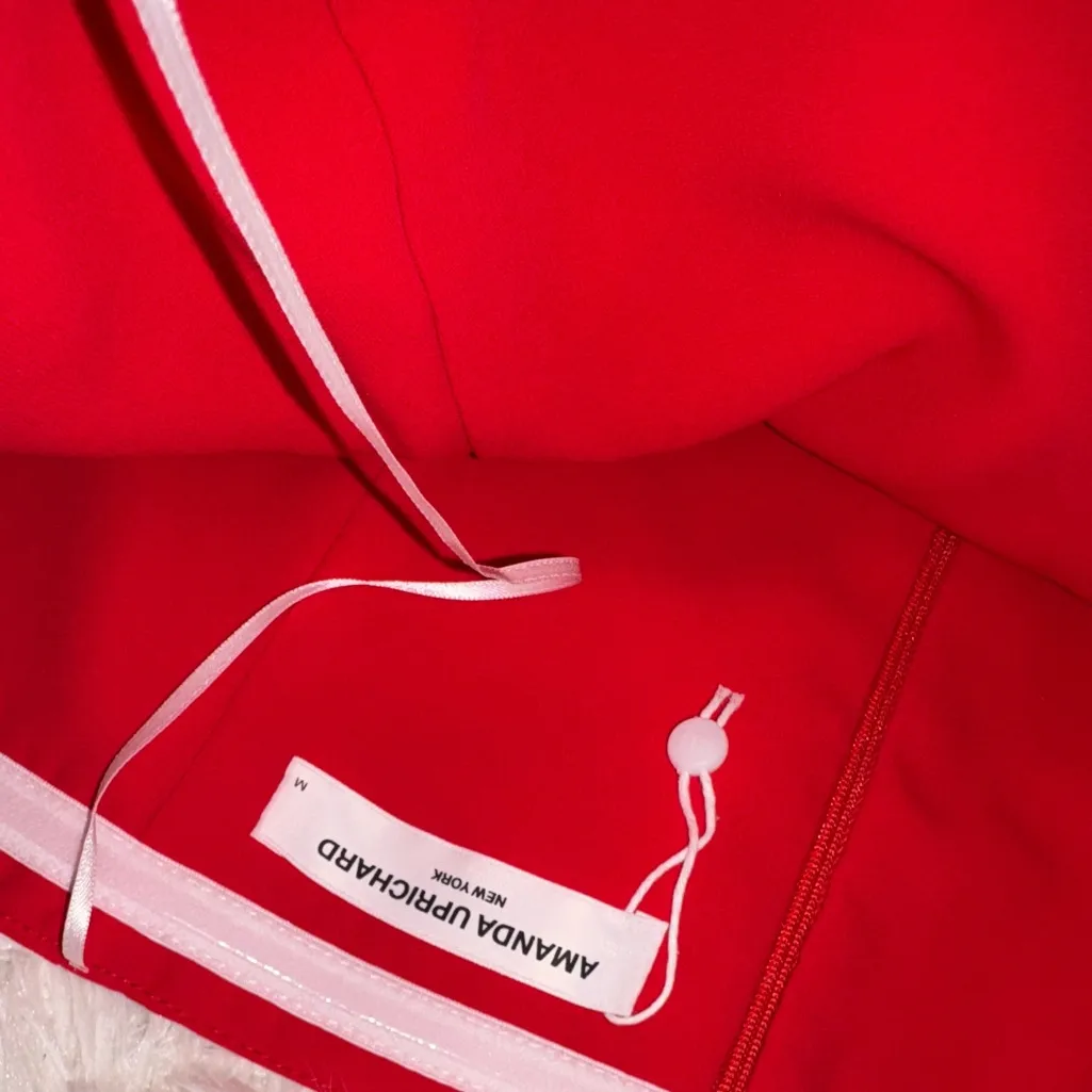 New Women's Amanda Uprichard Puzzle Strapless Midi Dress Lipstick Red Sz M - Image 5