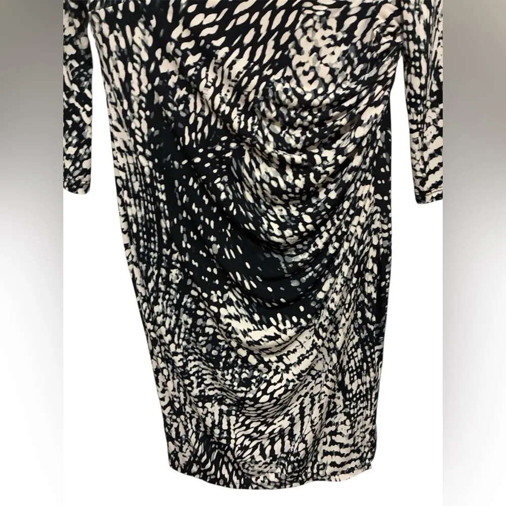 Lauren Ralph Lauren Monochrome Long Sleeve Wrap Dress 8P - Image 5