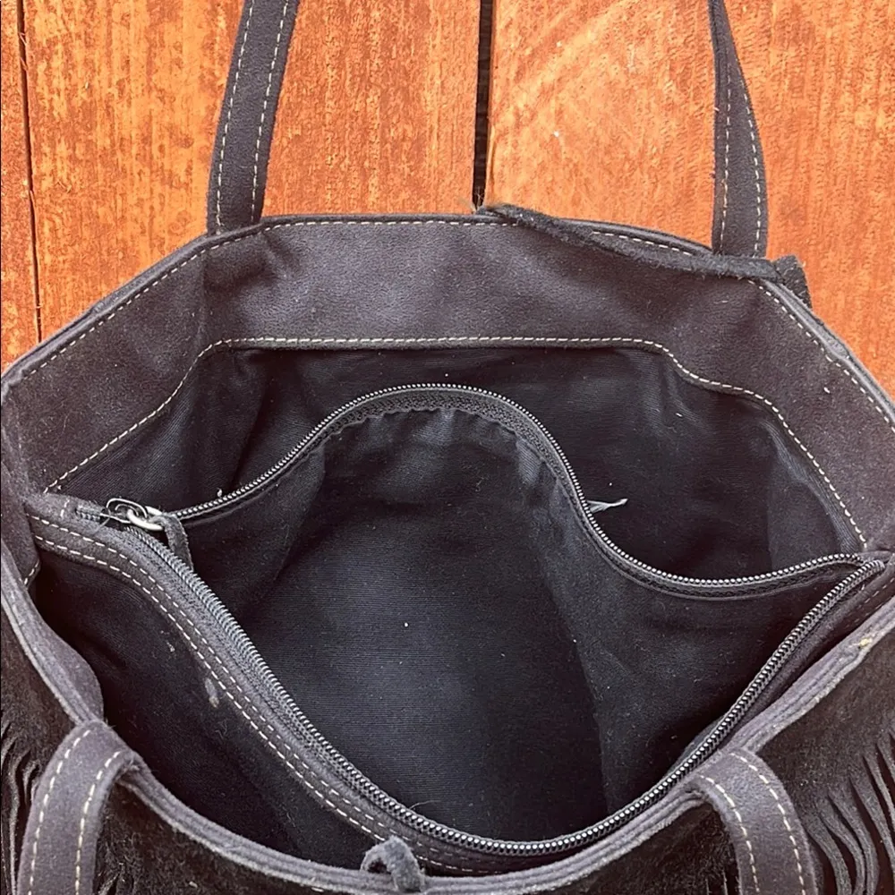 Nine West Black Fringe Shoulder Bag - Image 5