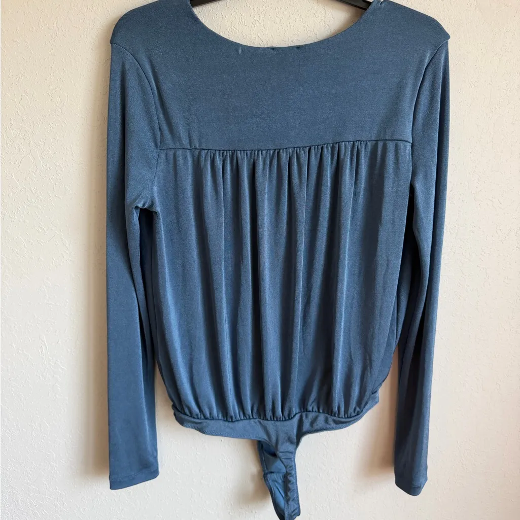 NWT Intimately Free People Blue Metal Turnt Bodysuit V - Image 5