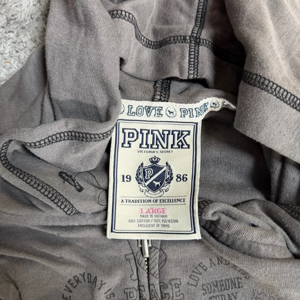 PINK Victorias Secret Y2K Zip Up Jacket Size Large - Image 8