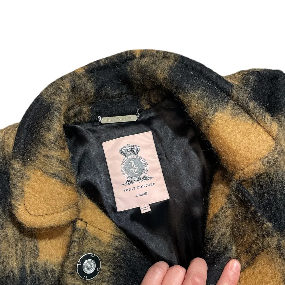 Juicy Couture Coat Jacket XS Plaid Belted 3/4 Sleeve Glaze Chelsea Womens - Image 5