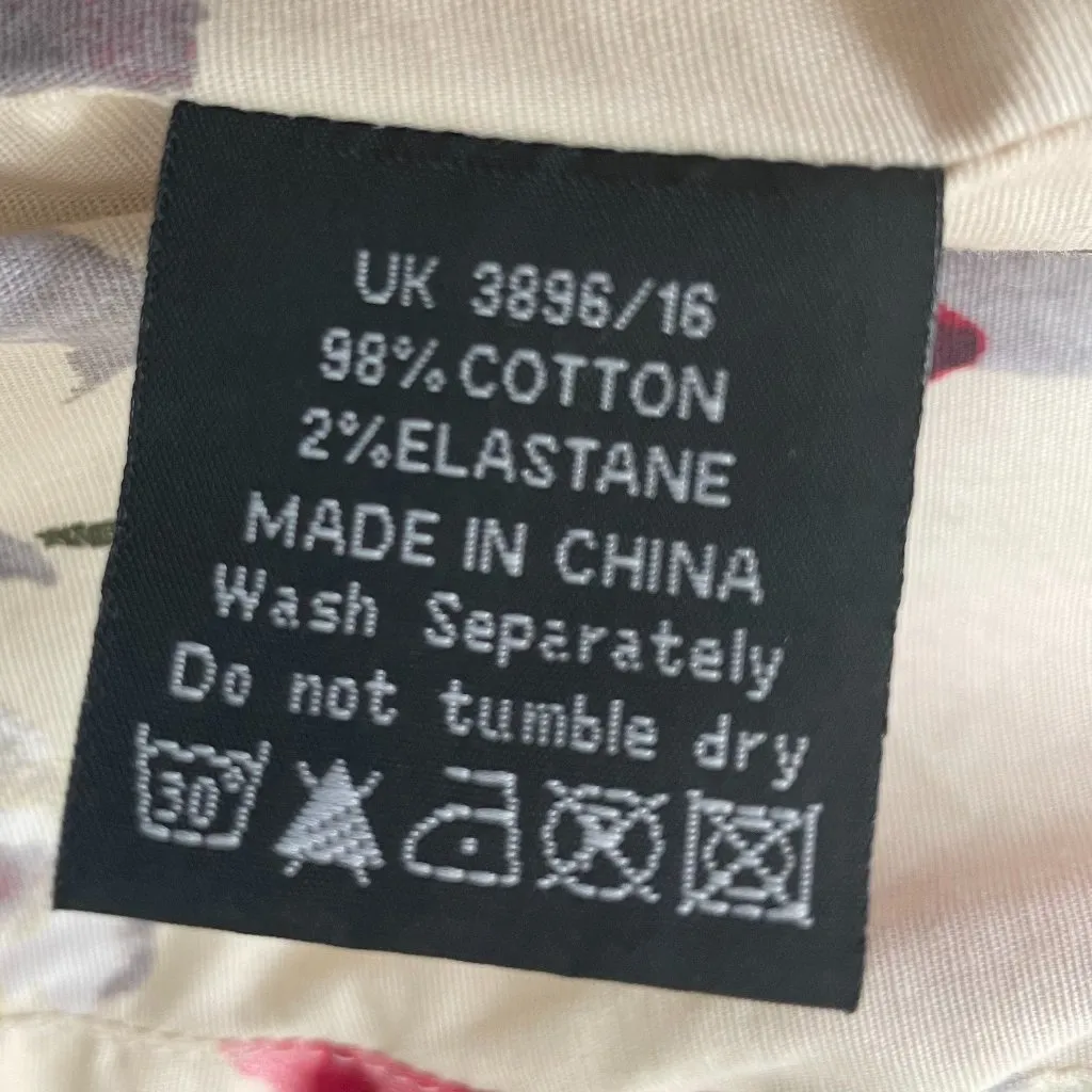 Hell Bunny Eloise Mini Dress Rose Print Cream‎ Bow Adjustable Straps Sz XS Retro - Image 11