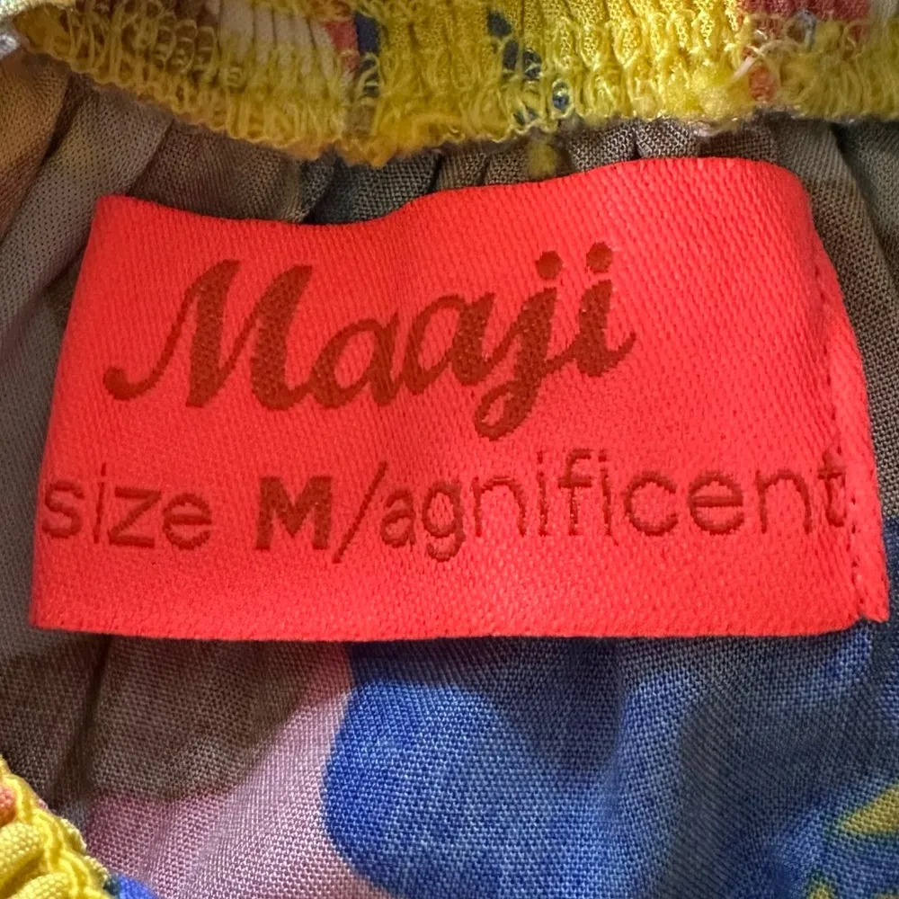 MAAJI Strapless Long Smocked Tiered Maxi Dress Floral Hamilton Bay Print Size M - Image 5