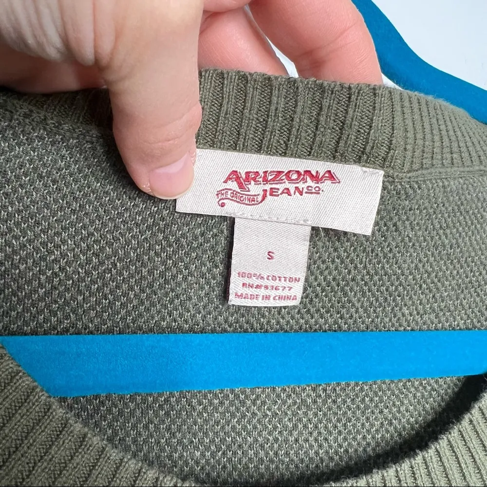 Arizona Jean Company Green Camo Split Hem Tunic Pullover Sweater - Image 7